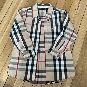 BURBERRY LONDON Boys Sz 8 nova Check Button Down